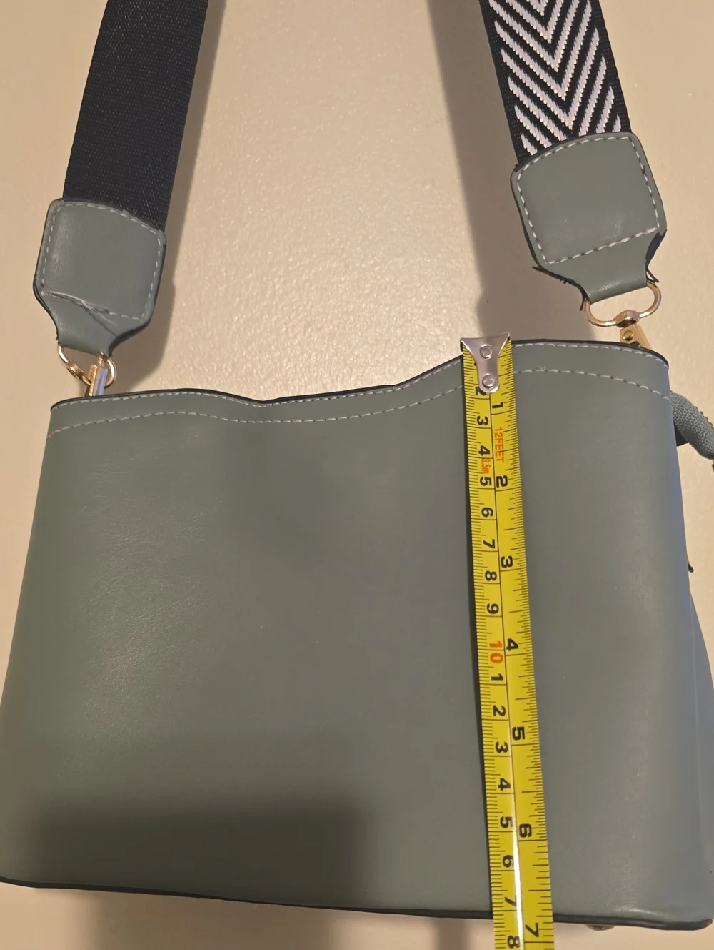 Elegant Sage Green Butterfly Accent Crossbody Bag